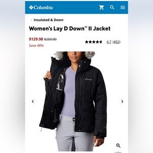 Columbia women’s black jacket with Omni-Heat thermal reflective lining